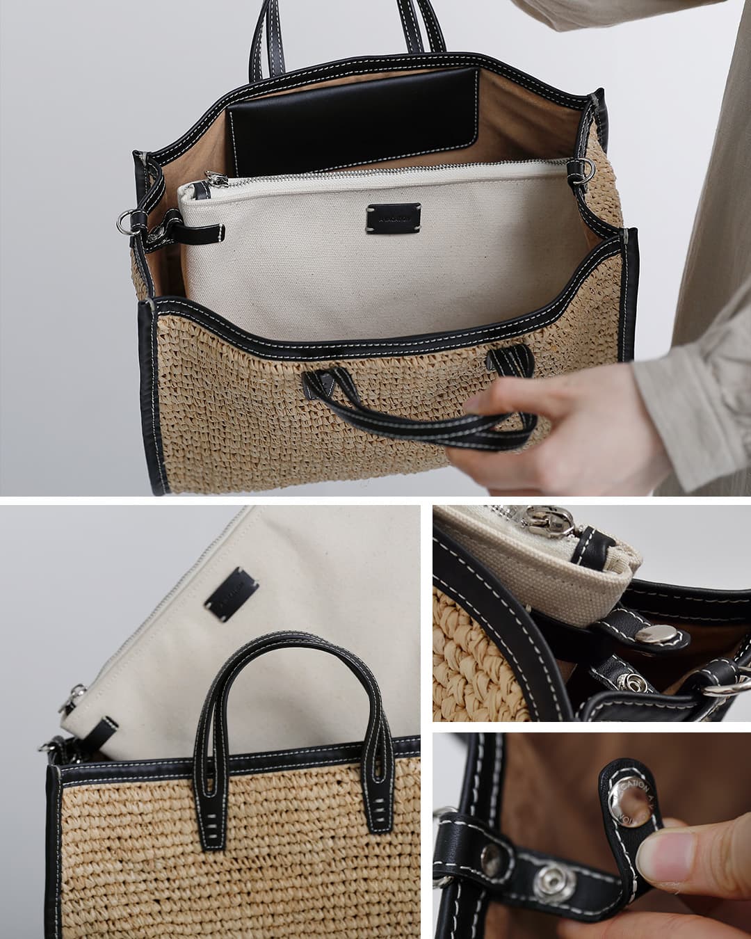 A VACATION(ア ヴァケーション)ラフィア 2way ショルダーバッグ BREAD M RFA 26ss-a120