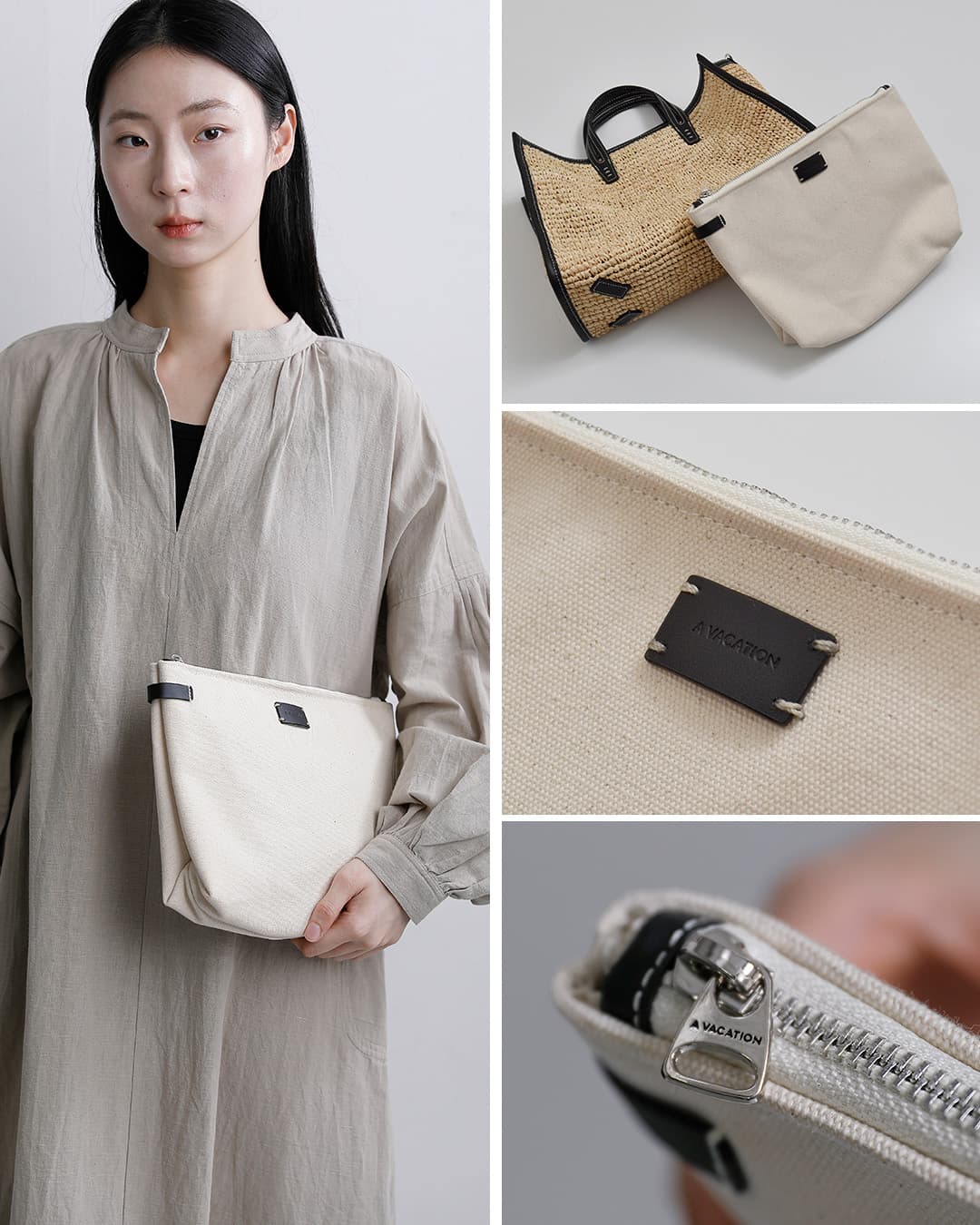 A VACATION(ア ヴァケーション)ラフィア 2way ショルダーバッグ BREAD M RFA 26ss-a120