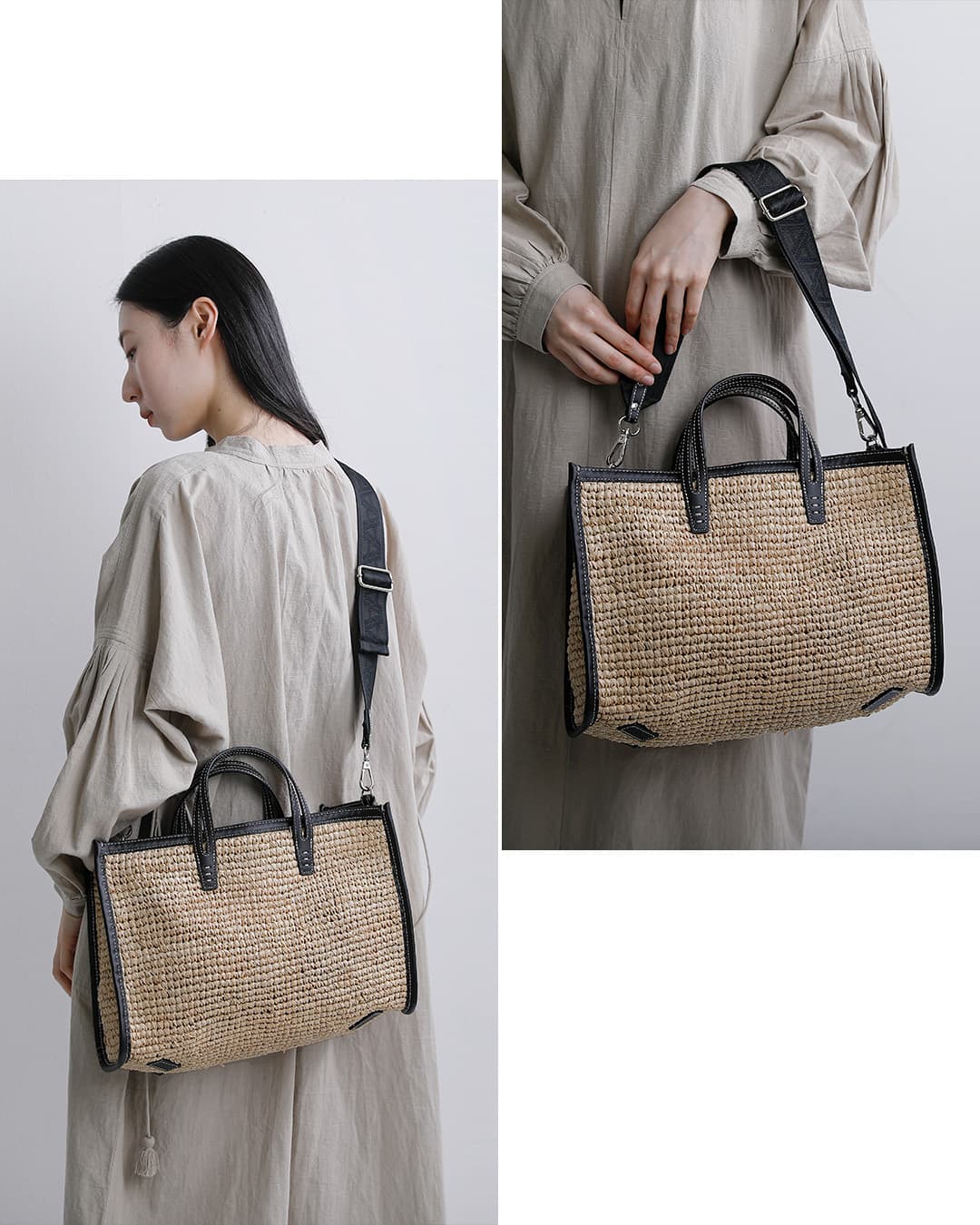 A VACATION(ア ヴァケーション)ラフィア 2way ショルダーバッグ BREAD M RFA 26ss-a120