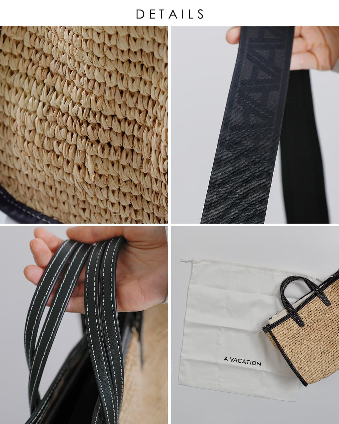 A VACATION(ア ヴァケーション)ラフィア 2way ショルダーバッグ BREAD M RFA 26ss-a120