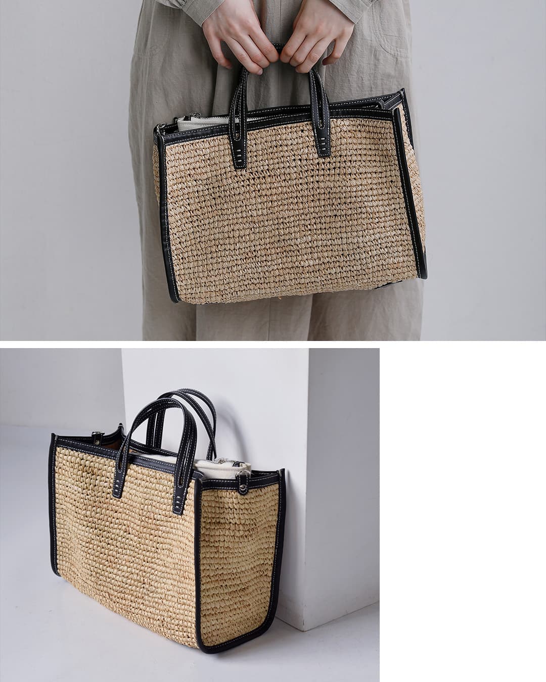 A VACATION(ア ヴァケーション)ラフィア 2way ショルダーバッグ BREAD M RFA 26ss-a120