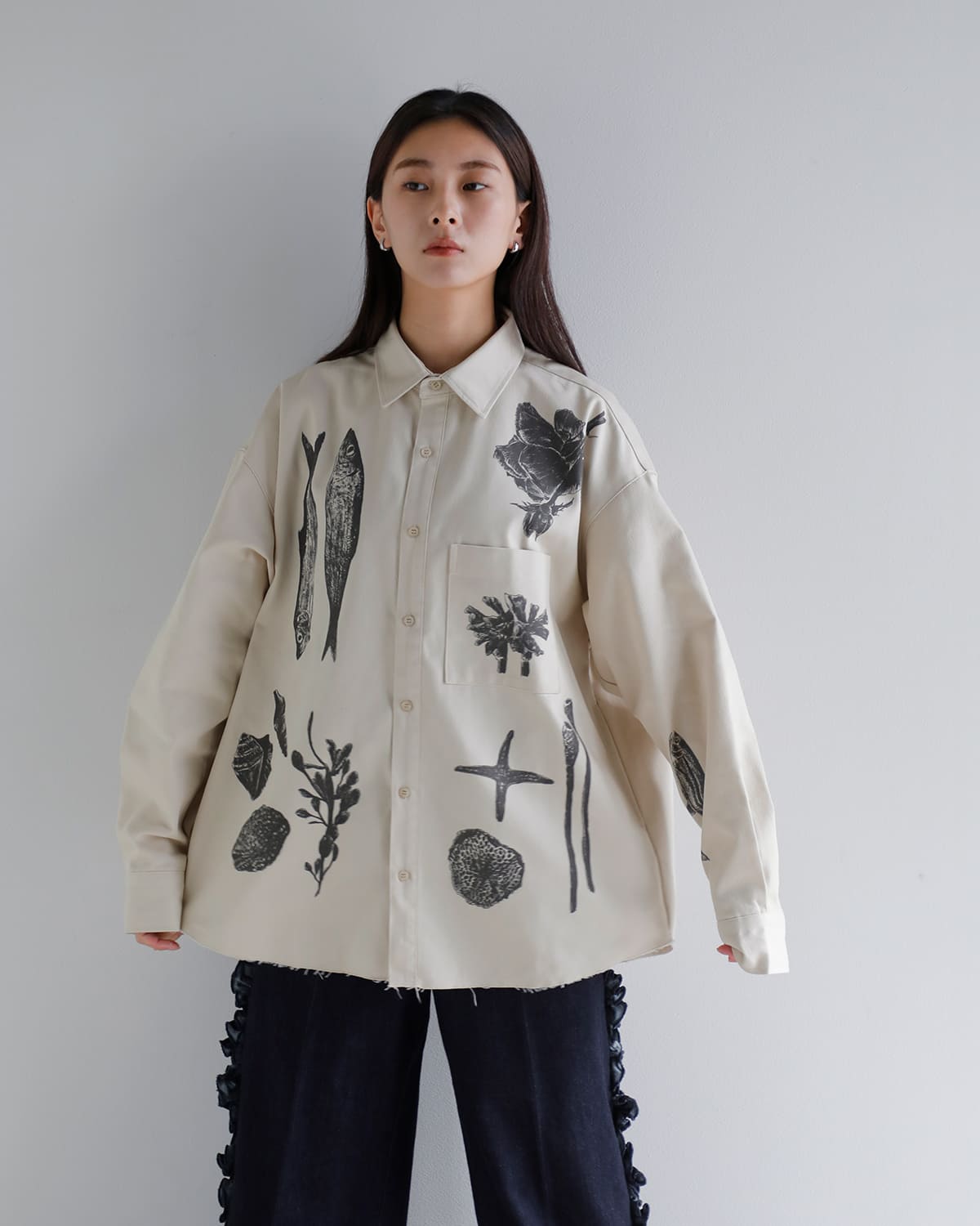 FLOWER(フラワー)コットンクリーチャーシャツ “Creatures shirt” 26ssf002