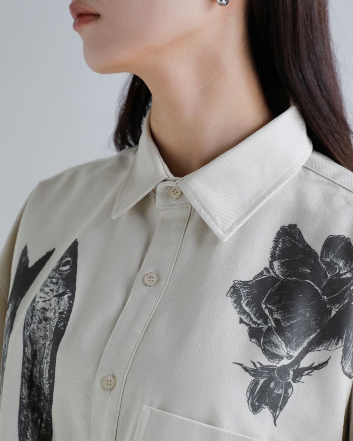 FLOWER(フラワー)コットンクリーチャーシャツ “Creatures shirt” 26ssf002