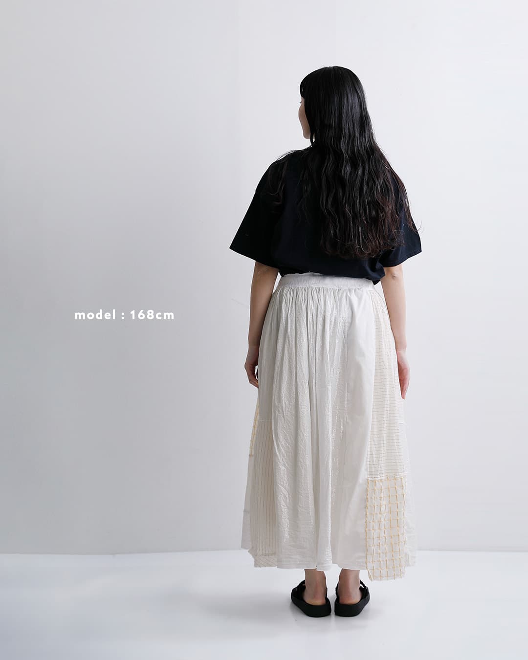 ARTE POVERA(アルテポーヴェラ)インドサリー パッチワークミックス ギャザースカート 26su17