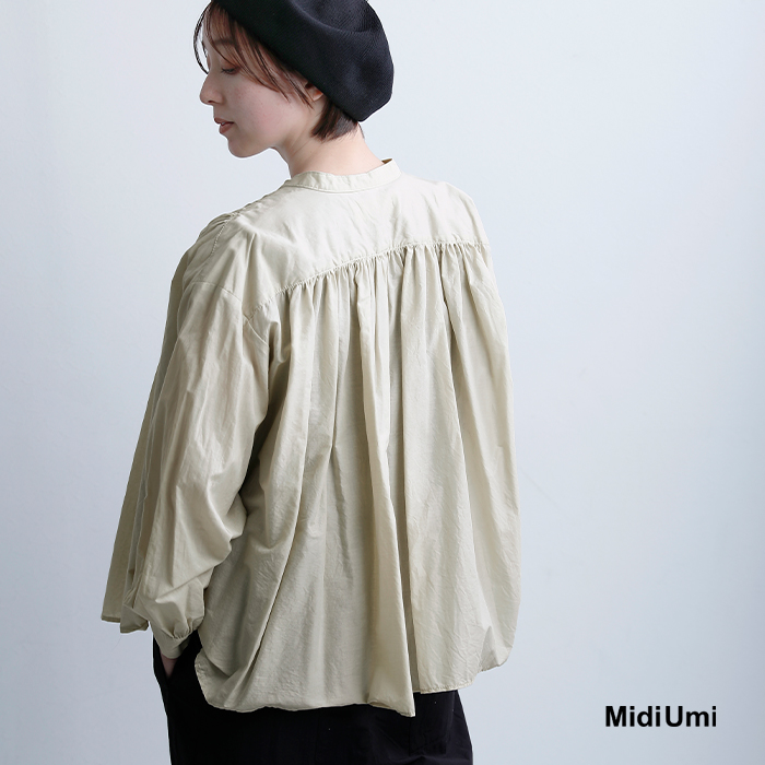 MidiUmiコットン ギャザー ワイド シャツ 3-73966261