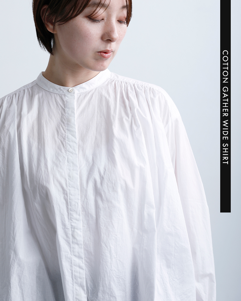 MidiUmiコットン ギャザー ワイド シャツ 3-73966261