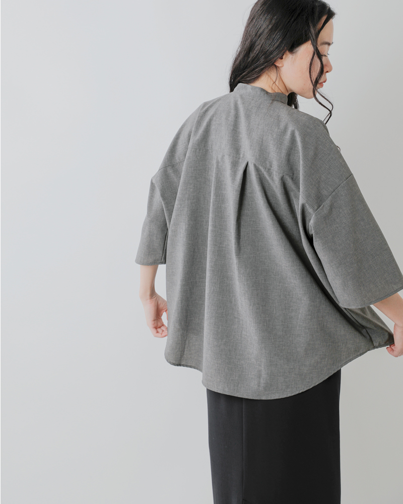 TRAVAIL MANUEL(トラバイユマニュアル)ハイツイストPストレッチバンドカラーシャツ3006