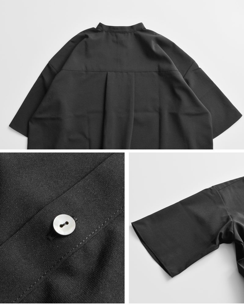 TRAVAIL MANUEL(トラバイユマニュアル)ハイツイストPストレッチバンドカラーシャツ3006