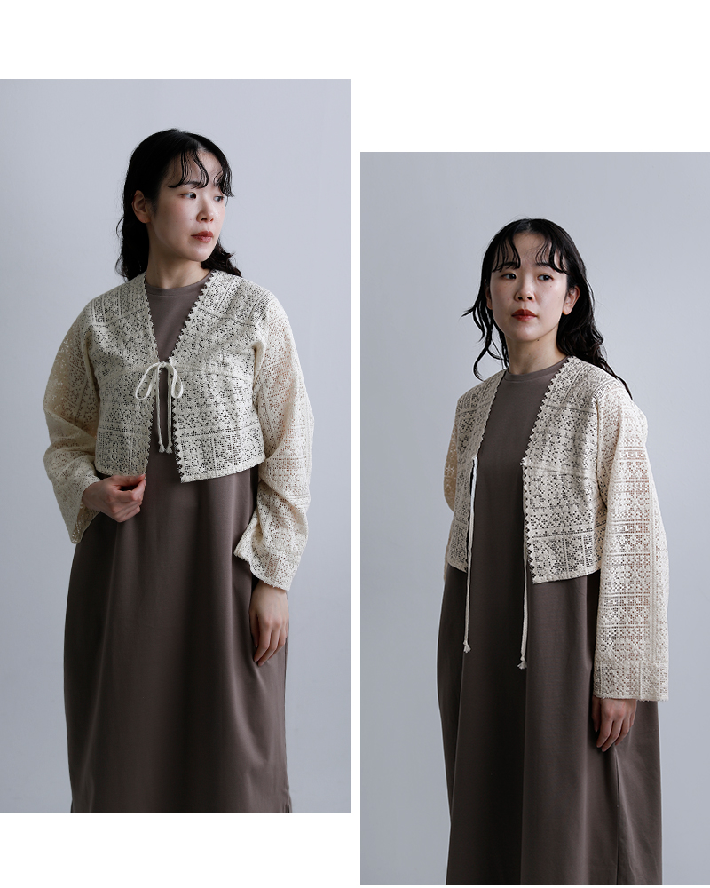 bon vieux temps(ボンビュータン)オーガニックコットンレースシャツ31201