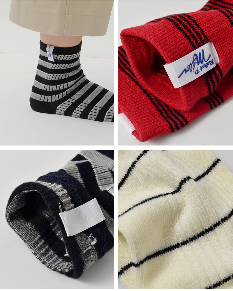 MILLER(ミラー)1Pボーダークルーソックス326c