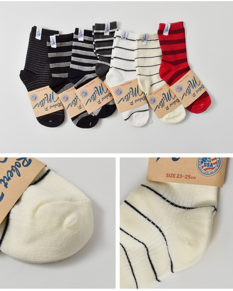 MILLER(ミラー)1Pボーダークルーソックス326c