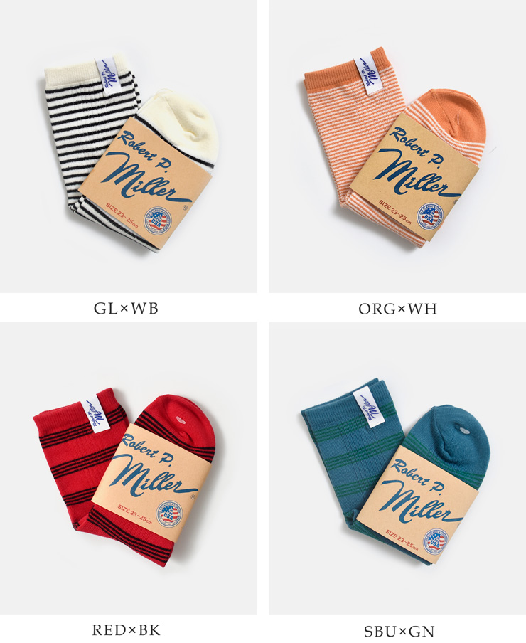 MILLER(ミラー)1Pボーダークルーソックス326c