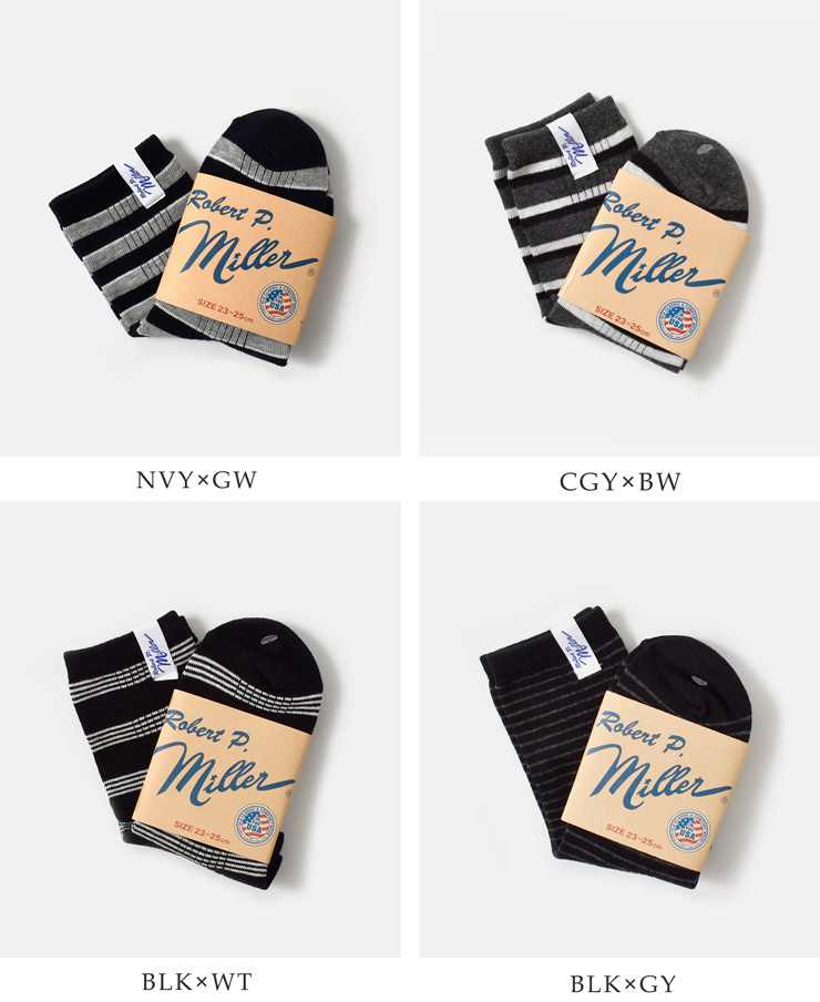 MILLER(ミラー)1Pボーダークルーソックス326c