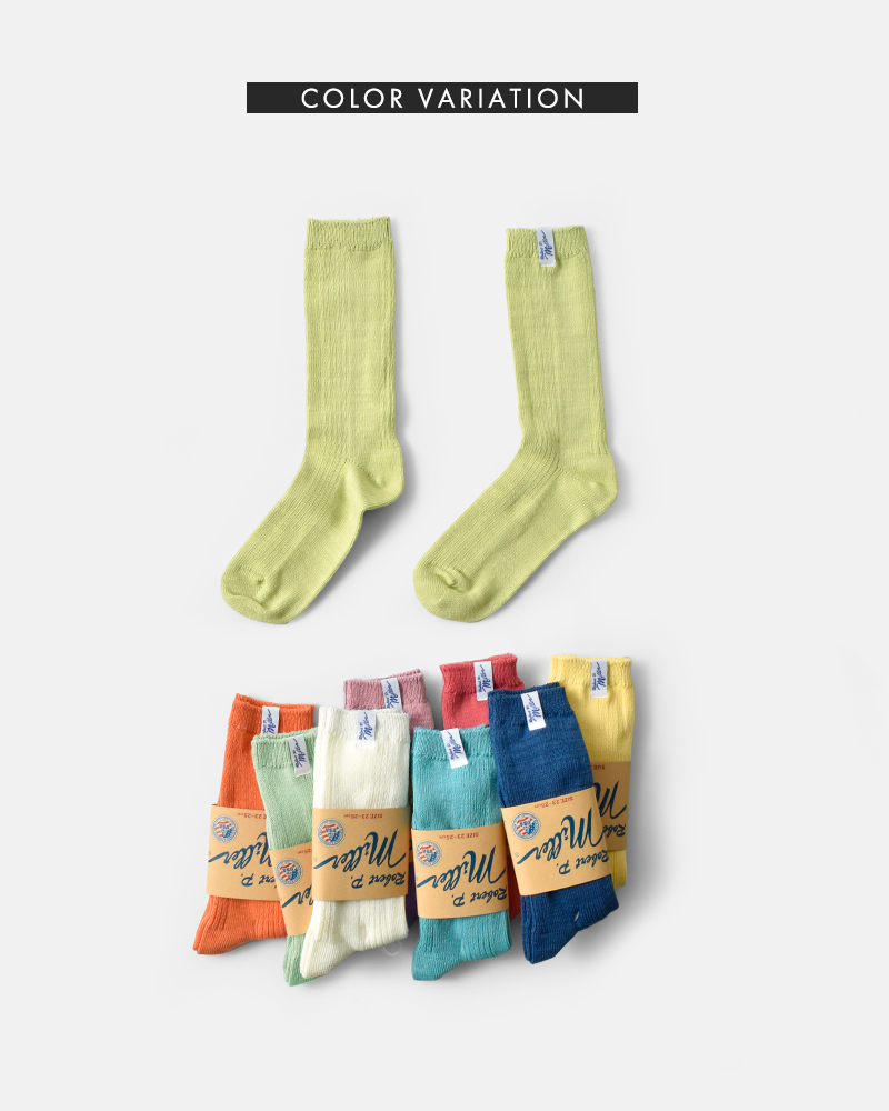 MILLER1P カラー クルー ソックス 351c