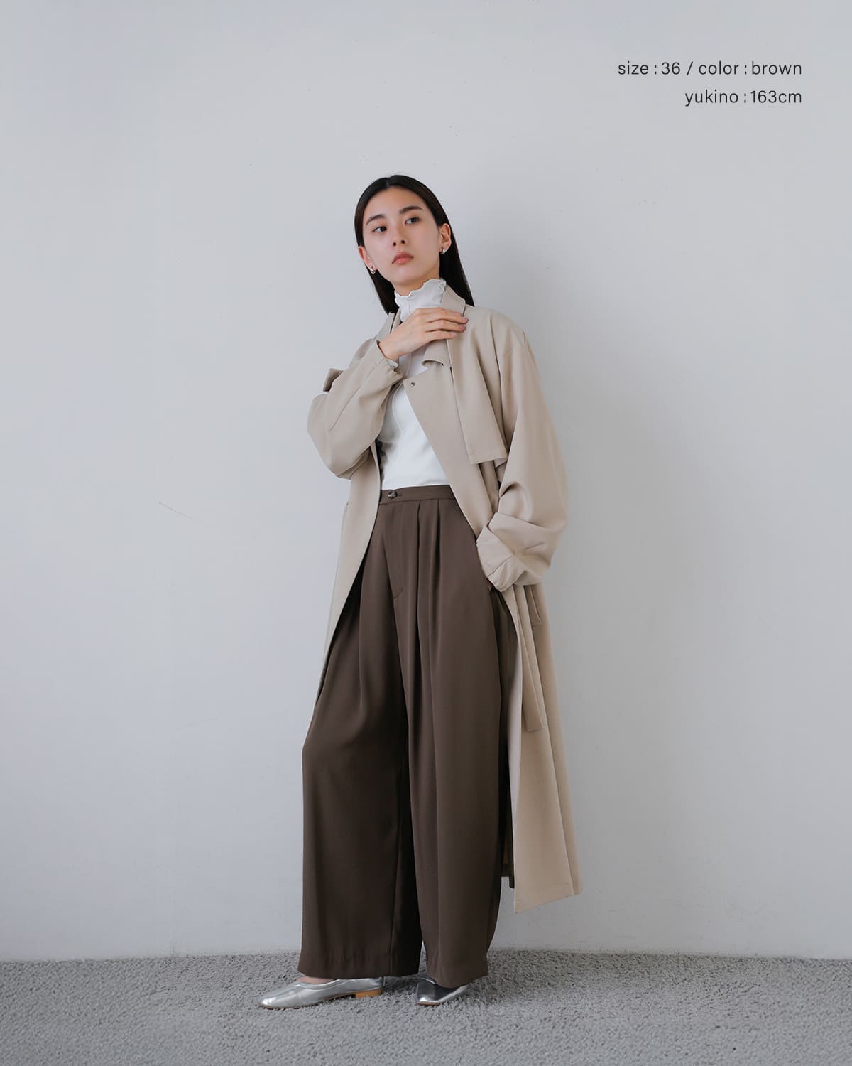 yuca CHIGNON シニヨン ワイド タック パンツ 3556-425kk 2026ss新作