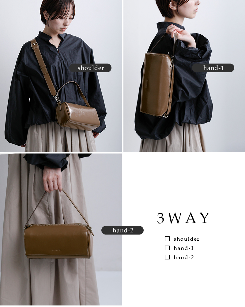 story.(ストーリー)カウスプリットレザー3wayシリンダークロスボディバッグ3a-1835-4