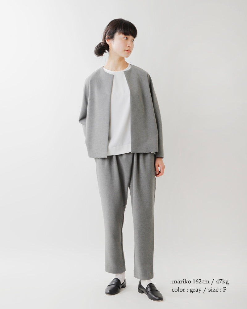 TRAVAIL MANUEL(トラバイユマニュアル)ダブルクロスノーカラージャケット4002