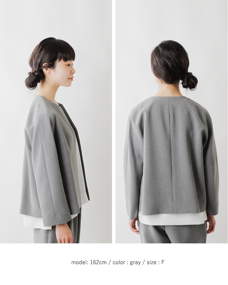 TRAVAIL MANUEL(トラバイユマニュアル)ダブルクロスノーカラージャケット4002