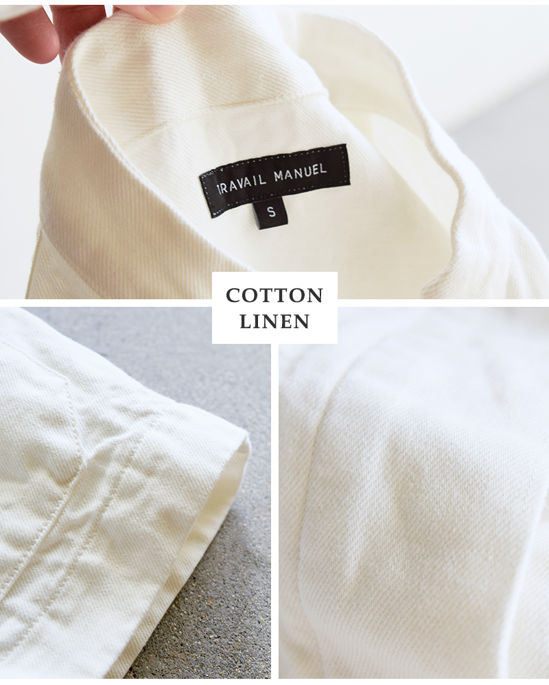 TRAVAIL MANUEL(トラバイユマニュアル)コットンリネンデニムユニティジャケット4012