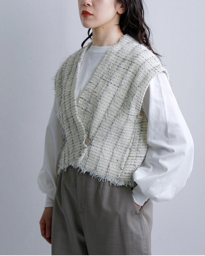 bon vieux temps(ボンビュータン)INVENIOツイードベスト43161