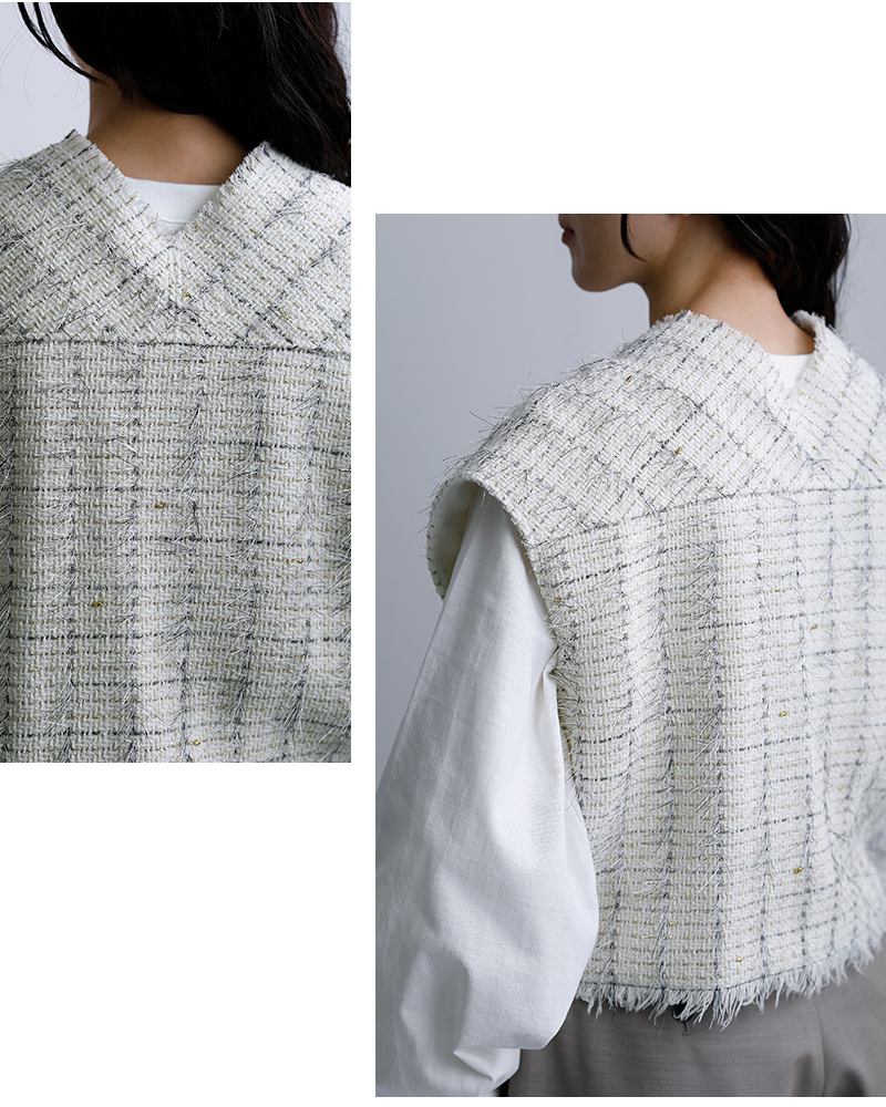 bon vieux temps(ボンビュータン)INVENIOツイードベスト43161