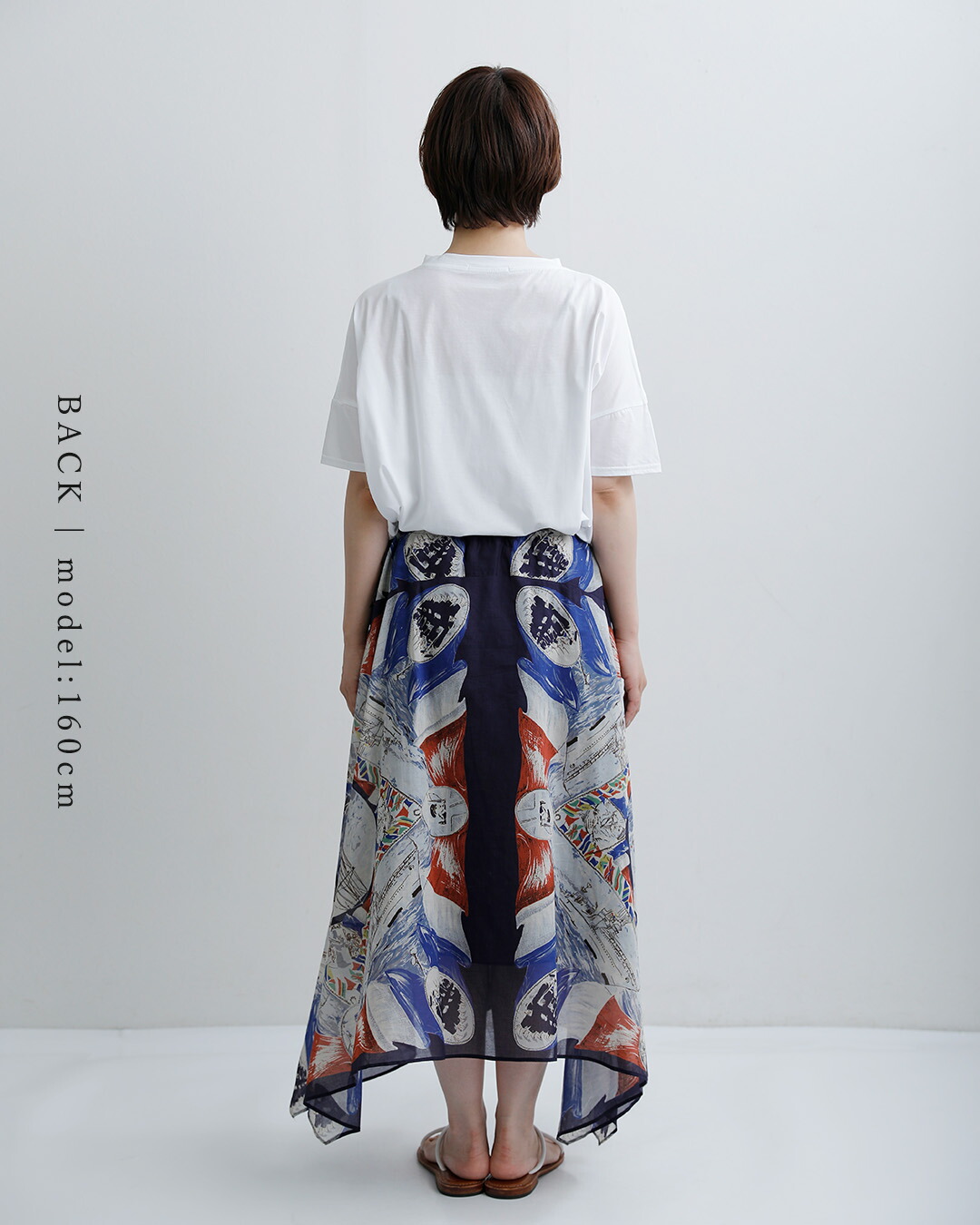 C’EST BIEN FAIT80ローン コットン オリジナルプリント ブロカントスカーフ スカート 47139