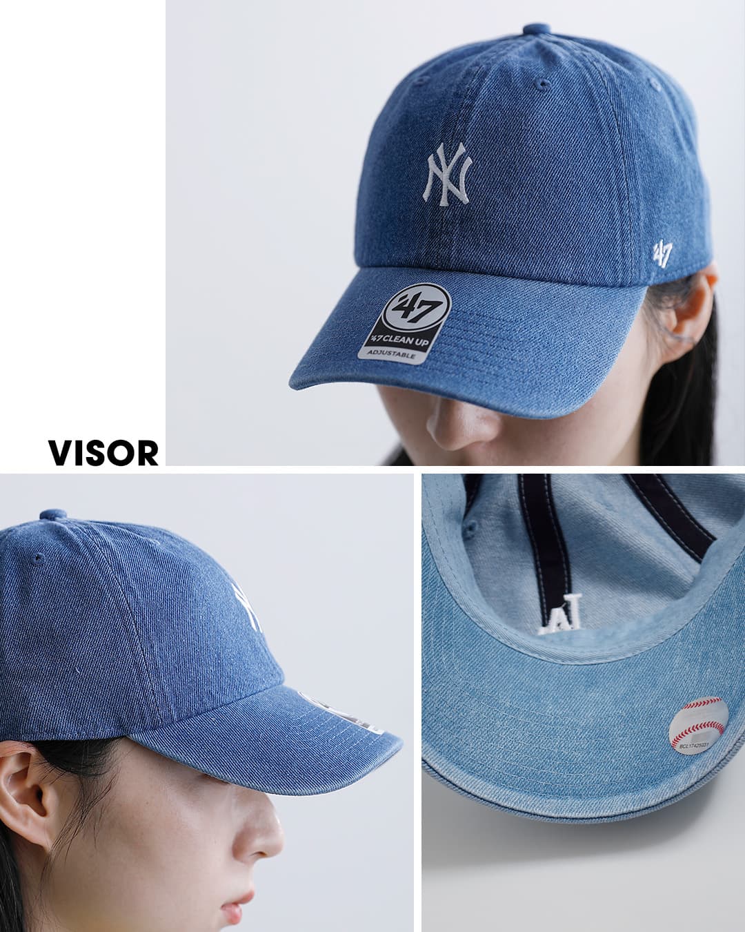 47(フォーティーセブン)クリーンアップ デニム ベースボールキャップ 47a-clp-den