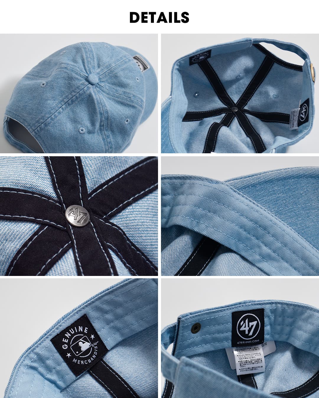 47(フォーティーセブン)クリーンアップ デニム ベースボールキャップ 47a-clp-den