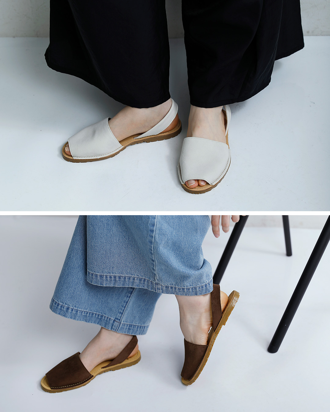 AVARCA MENORQUINAスエードレザー バックストラップ フラットサンダル 500-ante