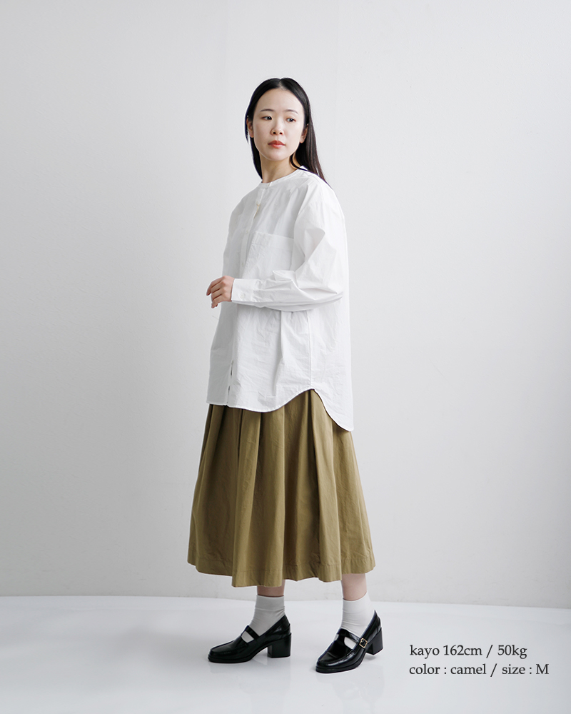 TRAVAIL MANUEL(トラバイユマニュアル)コットンコンパクトウェザータックフレアスカート5077