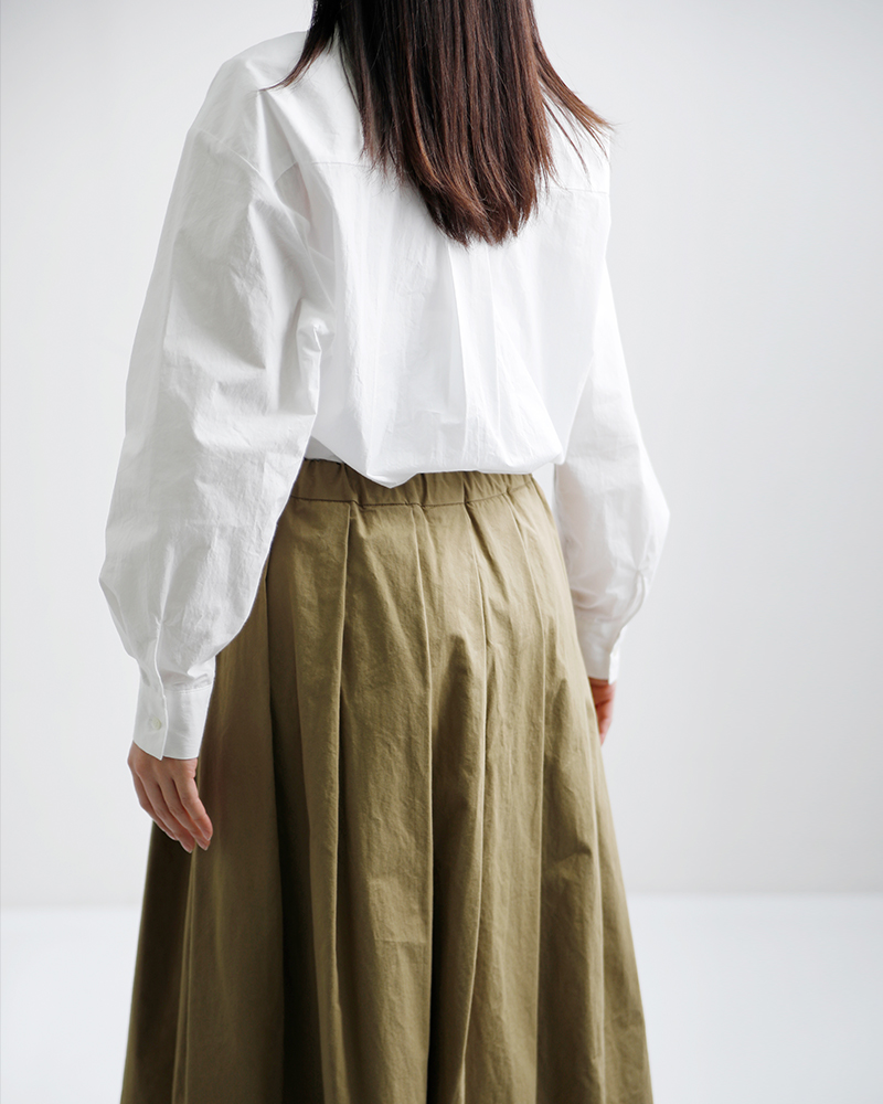 TRAVAIL MANUEL(トラバイユマニュアル)コットンコンパクトウェザータックフレアスカート5077