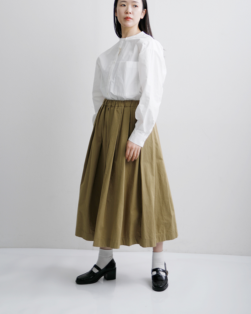 TRAVAIL MANUEL(トラバイユマニュアル)コットンコンパクトウェザータックフレアスカート5077