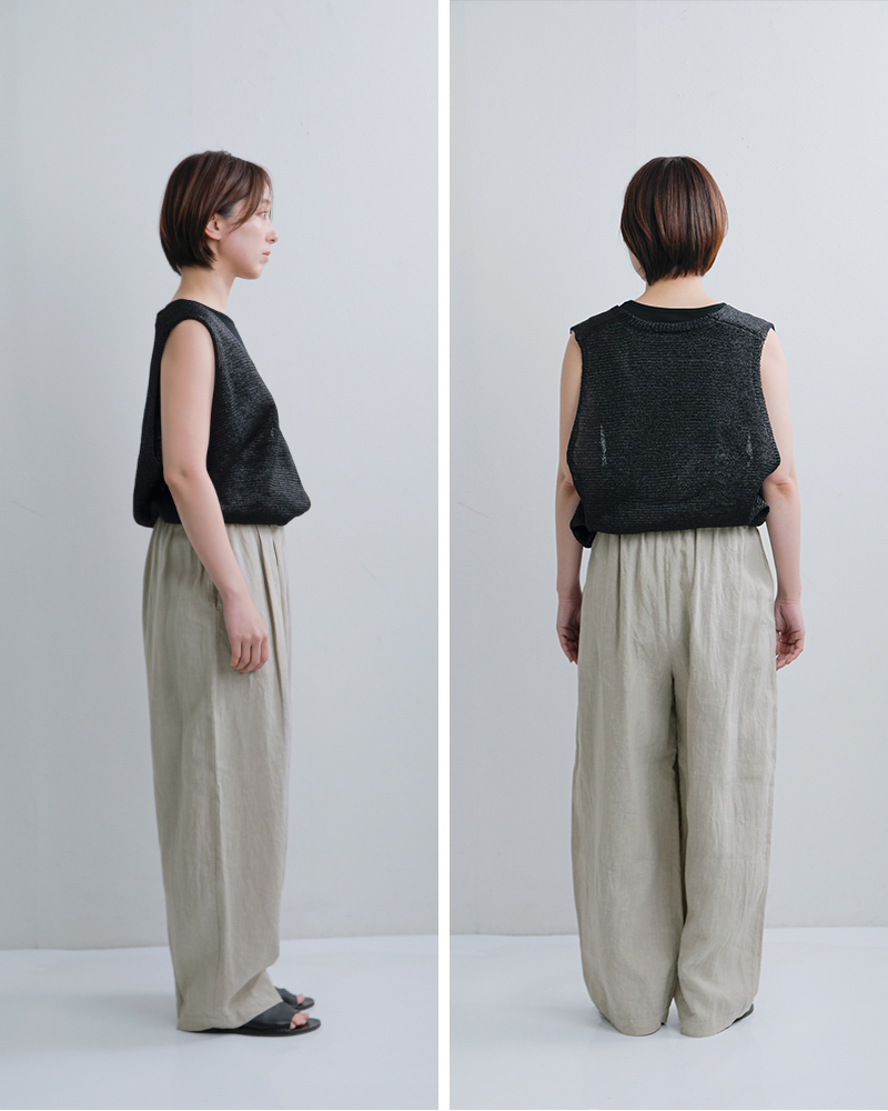 TRAVAIL MANUEL(トラバイユマニュアル)フレンチリネンキャンバスコクーンパンツ5090-same1