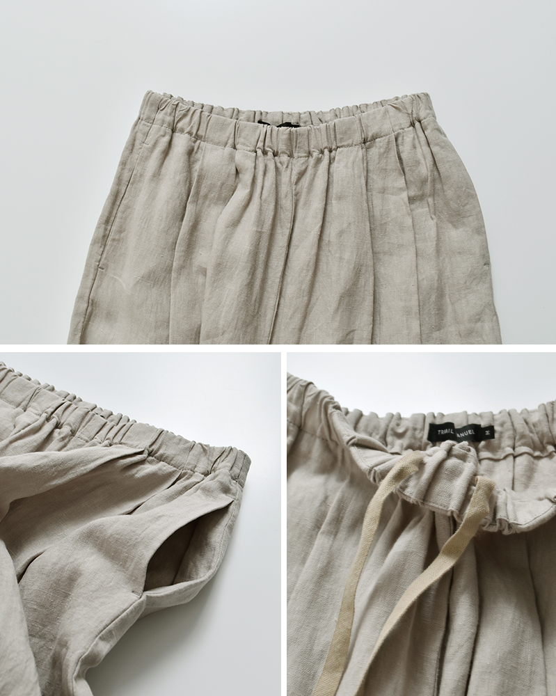 TRAVAIL MANUEL(トラバイユマニュアル)フレンチリネンキャンバスコクーンパンツ5090-same1