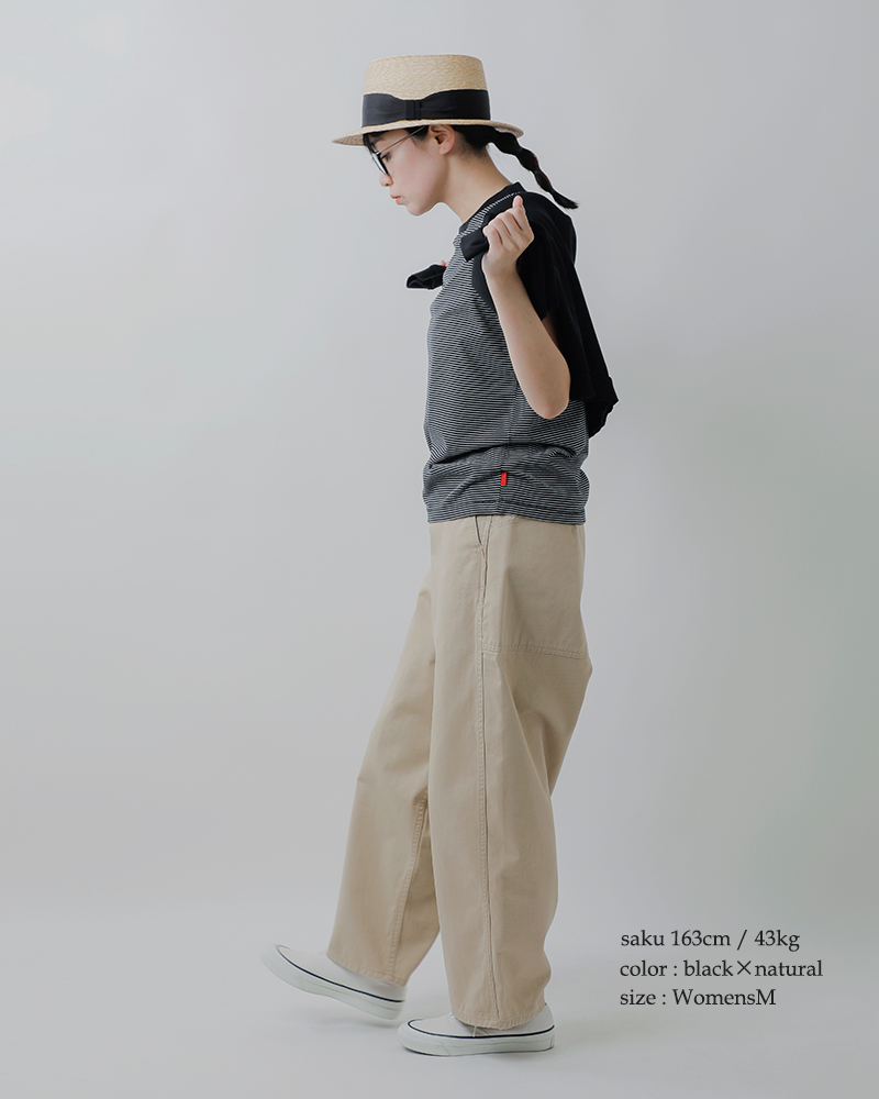 Healthknitコットン ボーダー ジャージー クルーネック スリーブレス プルオーバー 51016-50