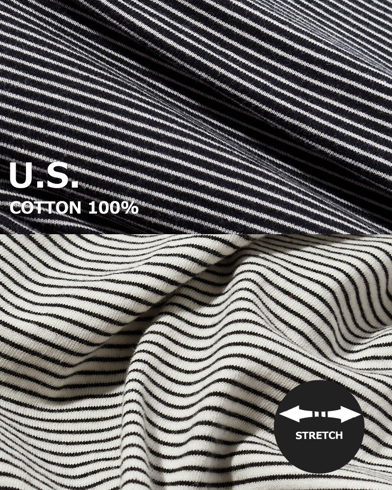 Healthknitコットン ボーダー ジャージー クルーネック スリーブレス プルオーバー 51016-50