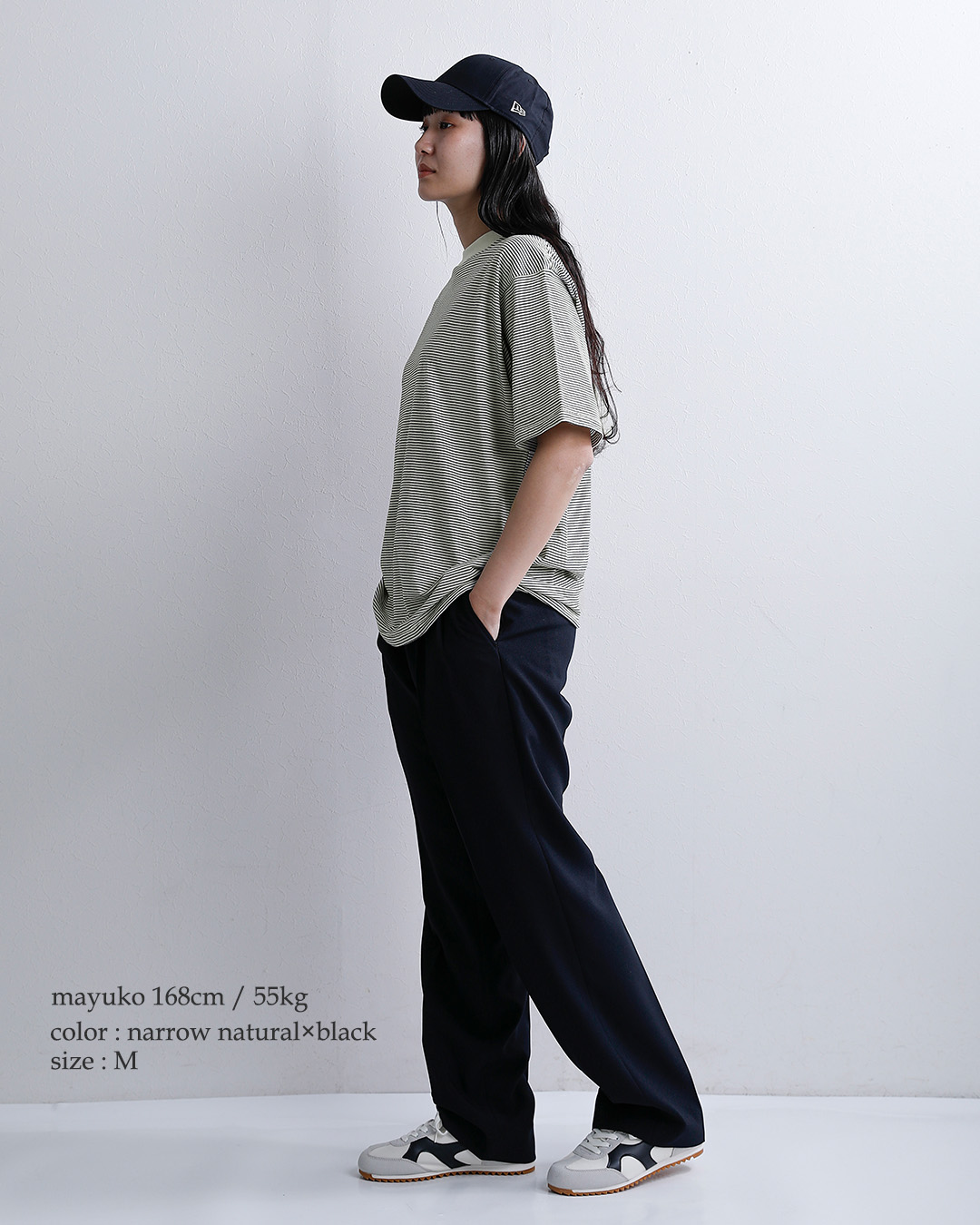 Healthknitコットン ボーダー ジャージー ワイド クルーネック 半袖 プルオーバー 51033-51047