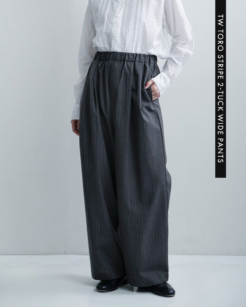 TRAVAIL MANUEL(トラバイユマニュアル)TWトロストライプ2タックワイドパンツ5105