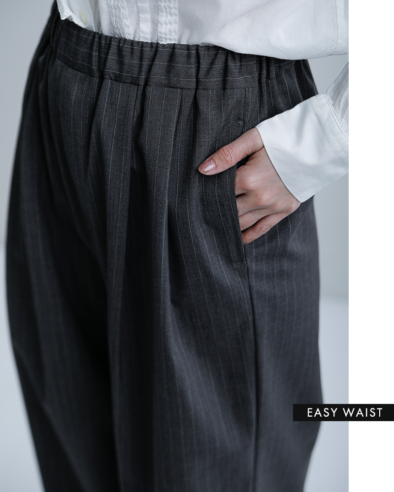 TRAVAIL MANUEL(トラバイユマニュアル)TWトロストライプ2タックワイドパンツ5105