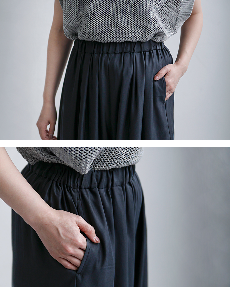 TRAVAIL MANUEL(トラバイユマニュアル)キュプリル3タックキュロットパンツ5108