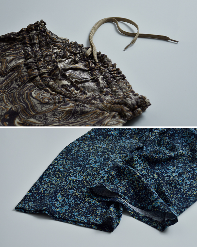 TRAVAIL MANUEL(トラバイユマニュアル)ボタニカルプリントサッシュワイドパンツ5110