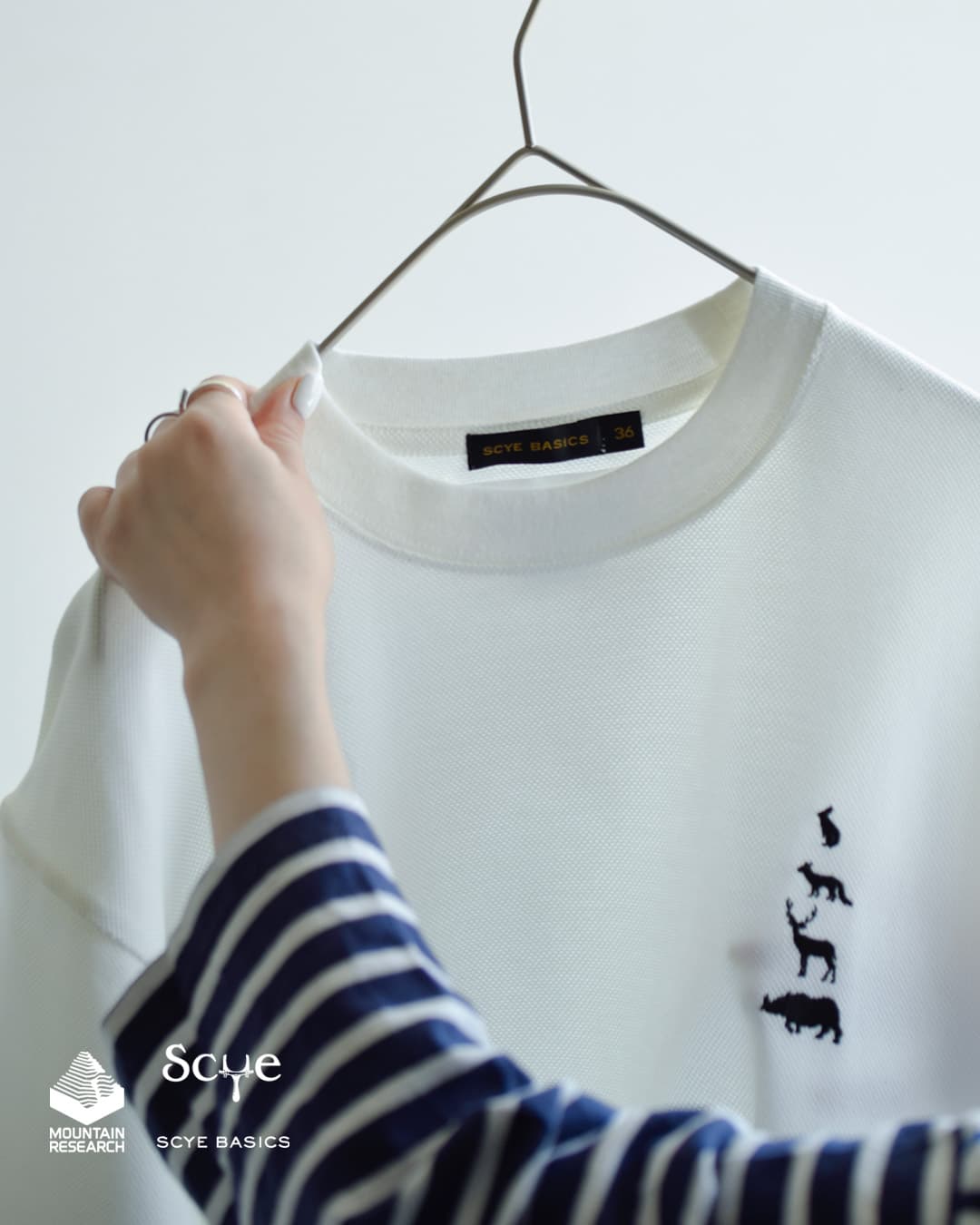 SCYE BASICSコットン 鹿の子 クルーネック ピケ Tシャツ Cotton Pique T-Shirt 5126-21460