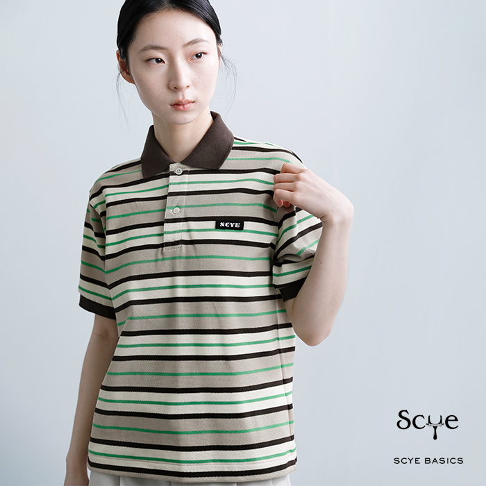 SCYE BASICS(�T�C�x�[�V�b�N�X)�R�b�g�����̎q�}���`�{�[�_�[�|���V���cStripedCottonPiquetPoloShirt5226-21707
