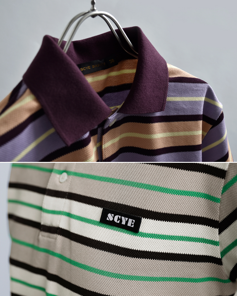 SCYE BASICS(�T�C�x�[�V�b�N�X)�R�b�g�����̎q�}���`�{�[�_�[�|���V���cStripedCottonPiquetPoloShirt5226-21707