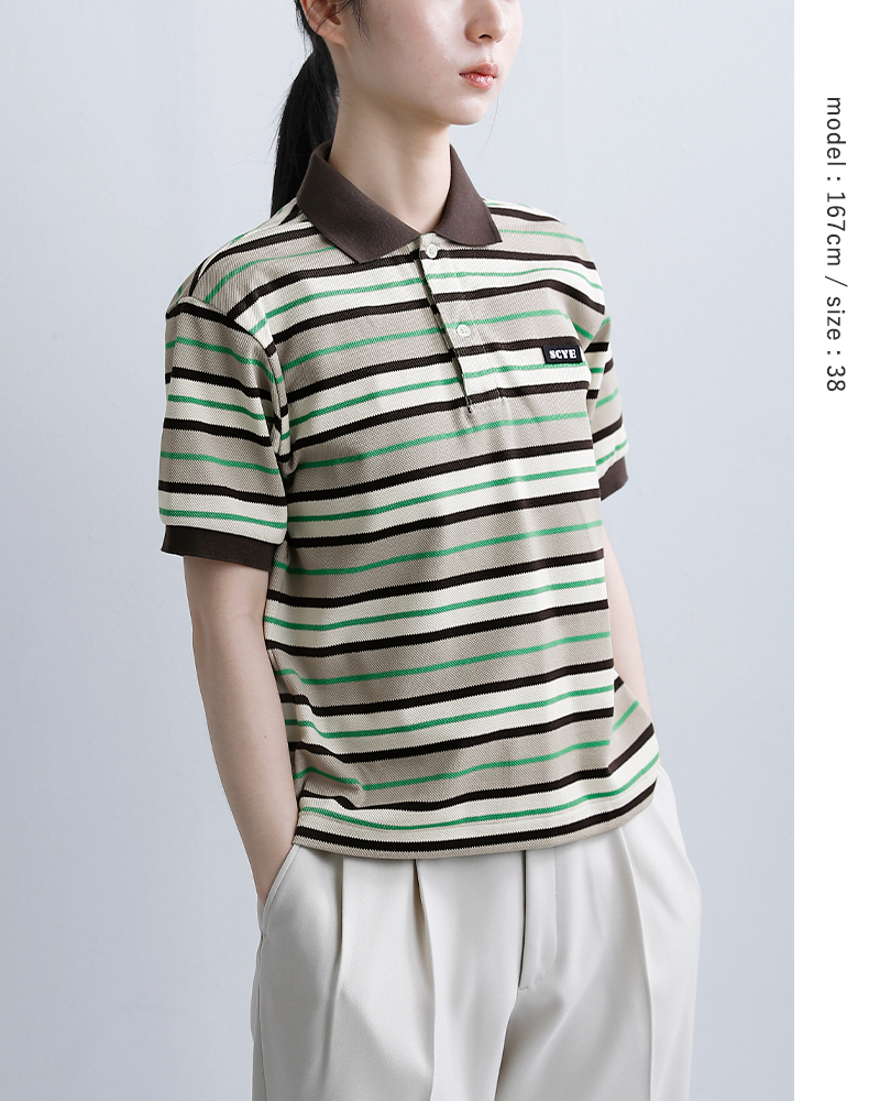 SCYE BASICS(�T�C�x�[�V�b�N�X)�R�b�g�����̎q�}���`�{�[�_�[�|���V���cStripedCottonPiquetPoloShirt5226-21707
