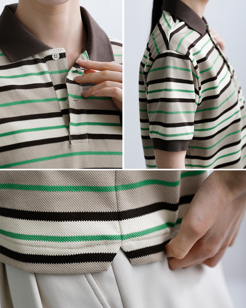SCYE BASICS(�T�C�x�[�V�b�N�X)�R�b�g�����̎q�}���`�{�[�_�[�|���V���cStripedCottonPiquetPoloShirt5226-21707