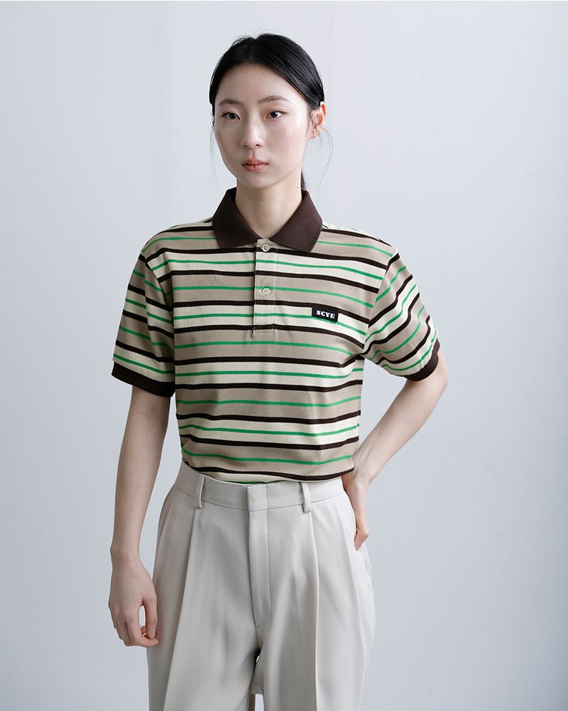 SCYE BASICS(�T�C�x�[�V�b�N�X)�R�b�g�����̎q�}���`�{�[�_�[�|���V���cStripedCottonPiquetPoloShirt5226-21707