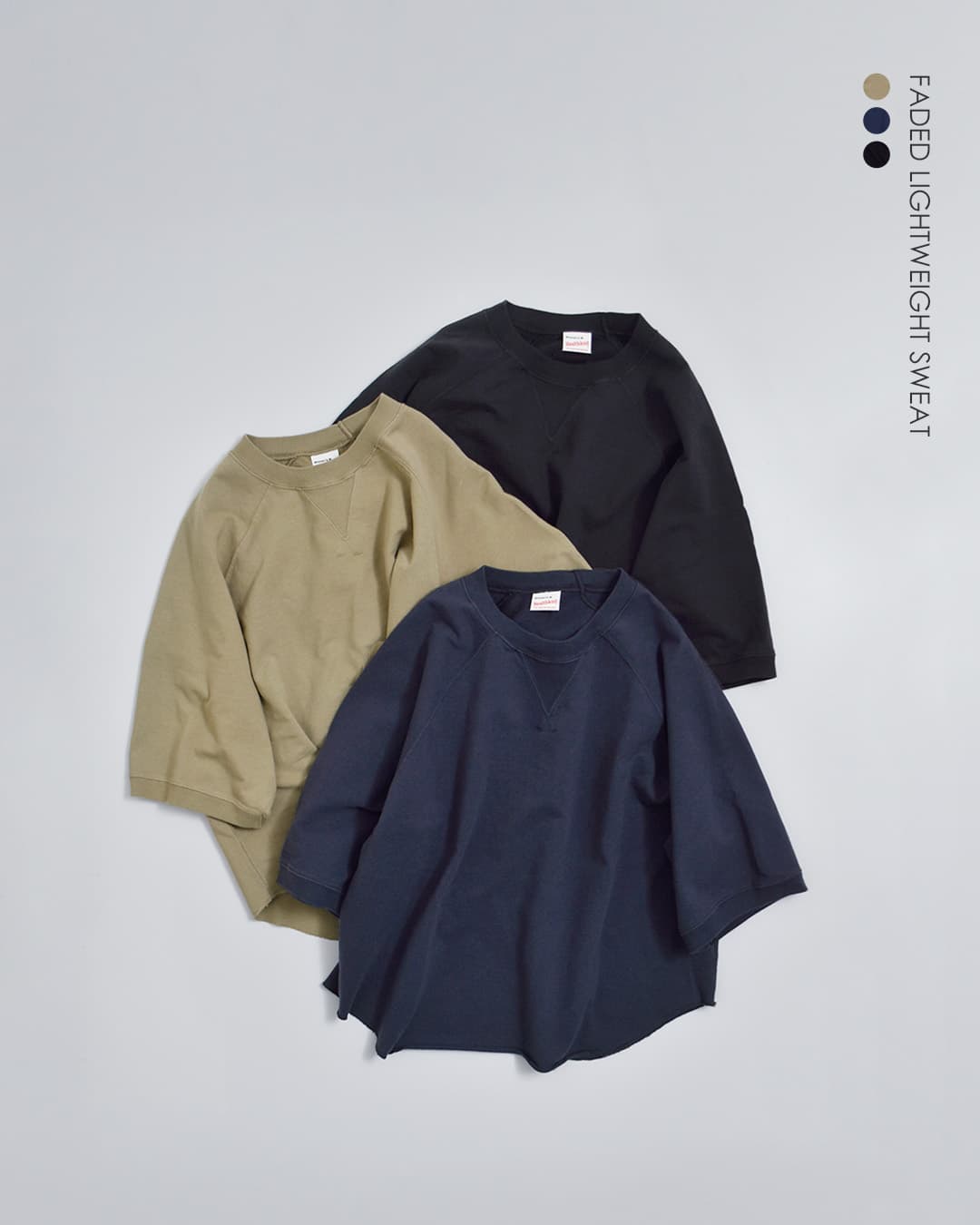 Healthknitフェードライトウェイト クルーネック 半袖 スウェットシャツ 54035