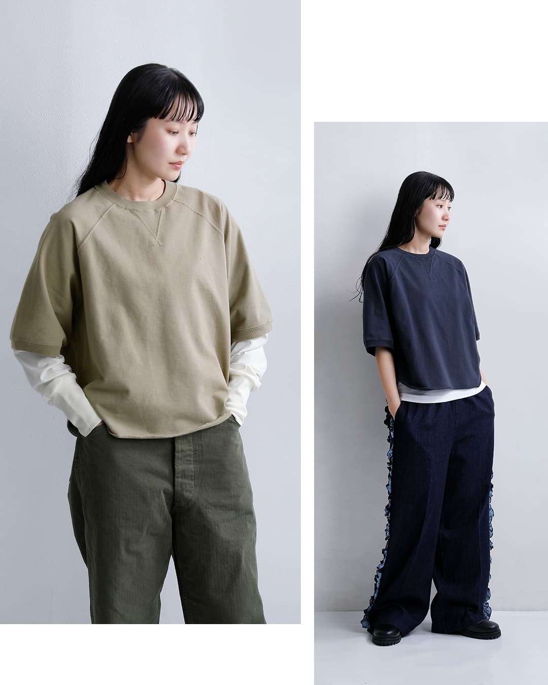 Healthknitフェードライトウェイト クルーネック 半袖 スウェットシャツ 54035