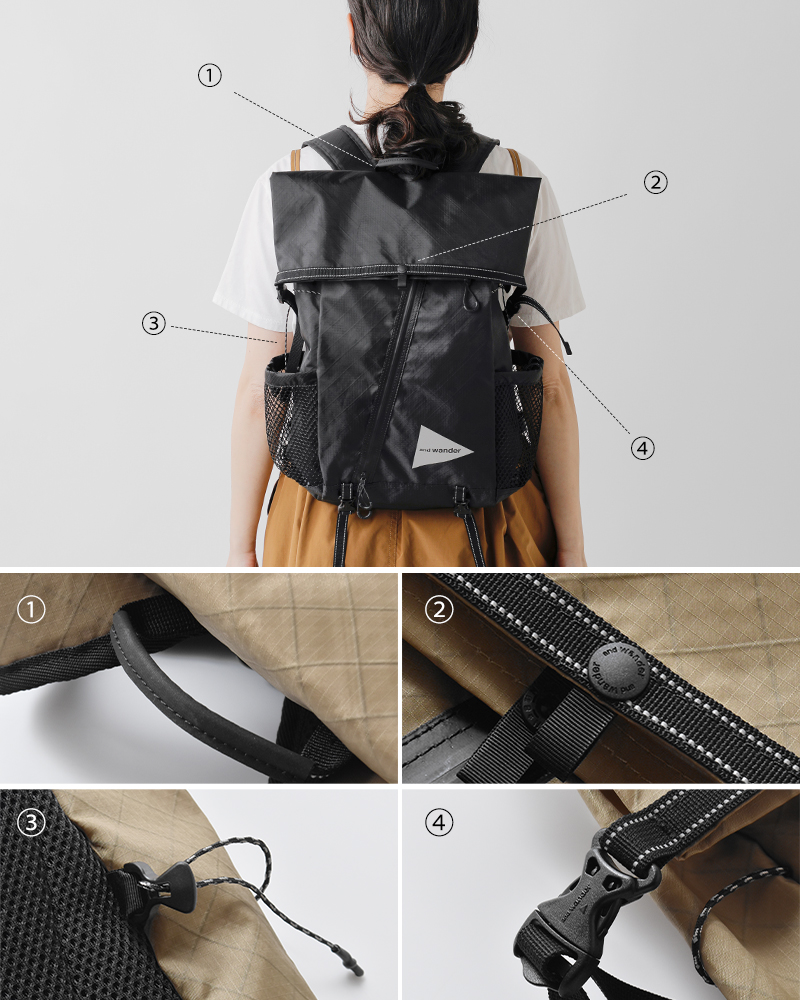 and wander(アンドワンダー)エコパック18Lバックパック“ECOPAK18Lbackpack”574-5975203